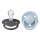 BIBS Pacifier De Lux 2 PACK Silicone Onesize Iron_Baby Blue