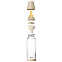 BIBS Baby Glass Bottle Latex 240 ml Vanilla GLOW