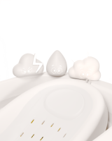 Twistshake Baignoire Set Lux Limited Cream Cloud avec baignoire, support de baignoire,transat de bain, rince cheveux & 6 jouets de bain