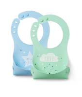 Nuvita Squashy Silicone Bib Blue/Green 2 pcs.
