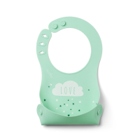 Nuvita Squashy bavoir en silicone Rose/Vert 2 pièces