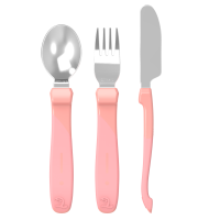 Twistshake Learn Cutlery Stainless Steel 12+m Pastel Pink
