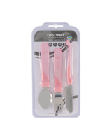 Twistshake Learn Cutlery Stainless Steel 12+m Pastel Pink