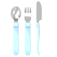 Twistshake Learn Cutlery Stainless Steel 12+m Pastel Blue