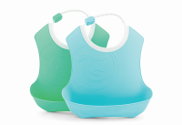 Twistshake 2x Bib 4+m Pastel Blue Green