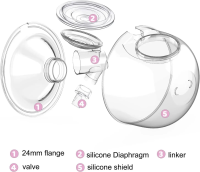Fraupow Ersatzset (1x Auffangbehälter, 1x24 mm Brusthaube,1x Ventil,1x  Diaphragma, 1x Verbindungsstück)